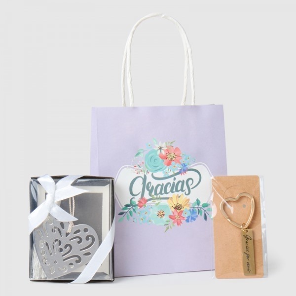 Pack de marcapáginas de corazón con llavero corazón 