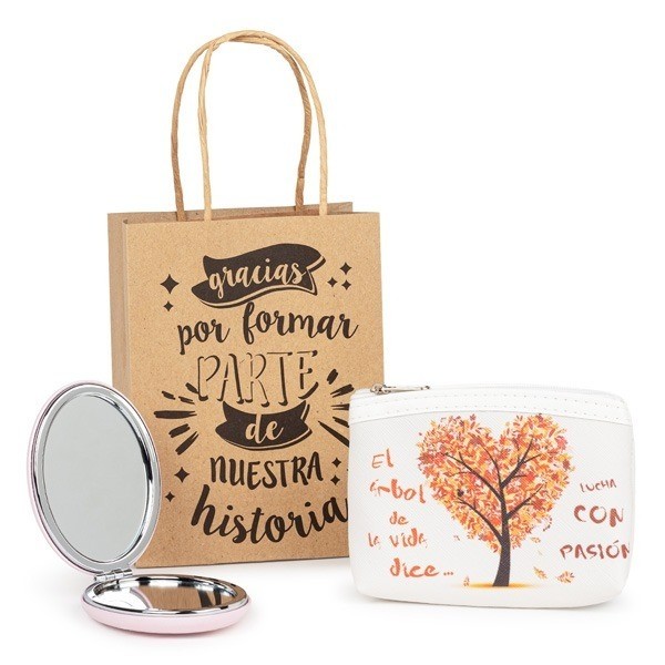 Detalle bautizo monedero árbol de la vida con espejo árbol