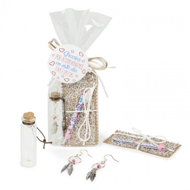 Regalo Pinza depilatoria con pendientes atrapasueños con envoltorio