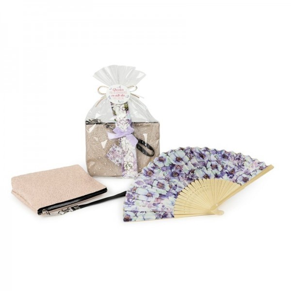 Detalle bautizo portatodo liso con abanico 