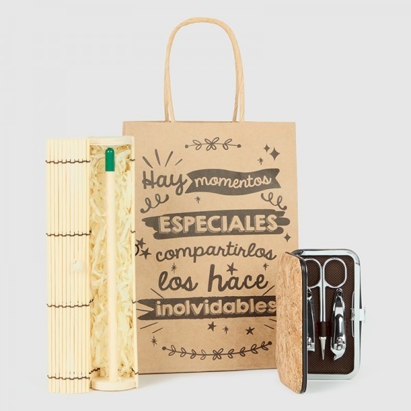 Regalo set de manicura de corcho y lápiz BIO