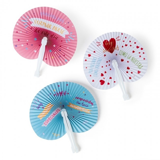 Abanico Pai Pai con frases para detalle de bautizo