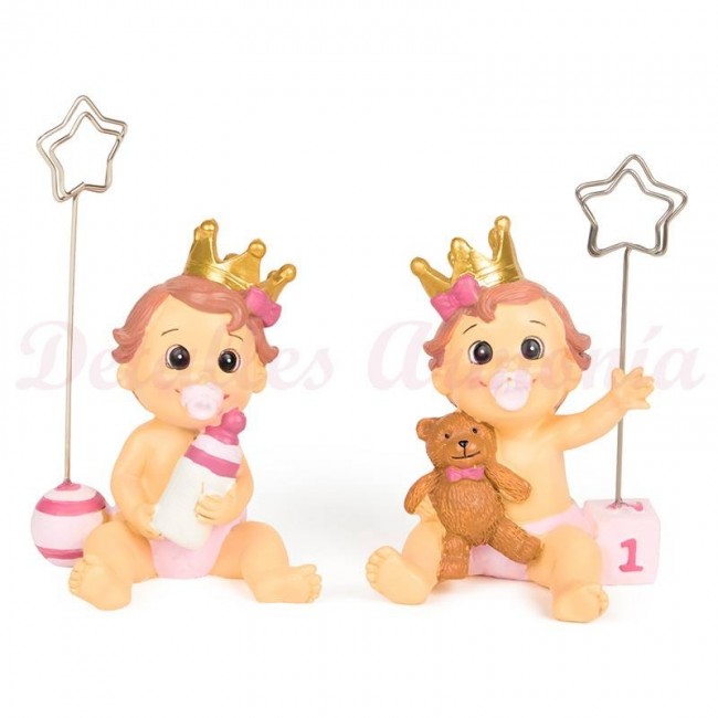 Portafoto princesa rosa para Detalle de bautizo