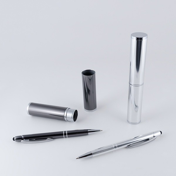 Set bolígrafo puntero táctil aluminio para bautizo