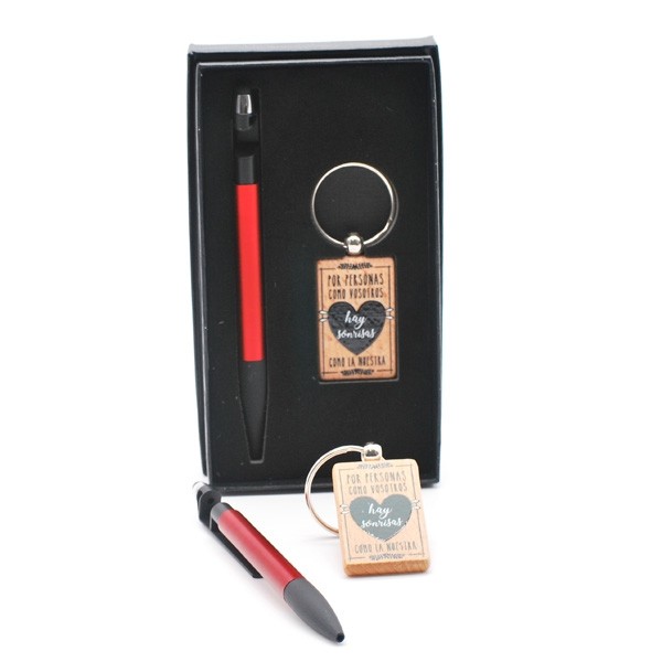 Set boli porta móvil con llavero frases para Detalle de Bautizo hombre