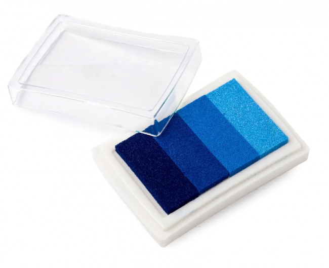 Tinta azul degradada para lámina de huellas de bautizo