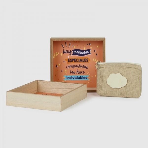 Detalle Bautizo vaciabolsillos frases con monedero natural 