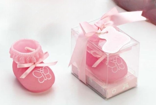 Vela patuco con mariposa para detalle de bautizo