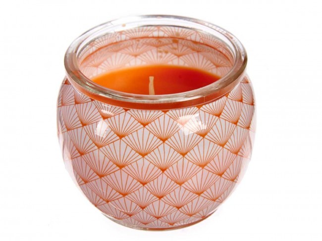 Detalle bautizo caja 12 unidades vela perfumada tarro cristal melón