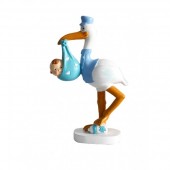 Detalle de Bautizo cigüeña nido azul