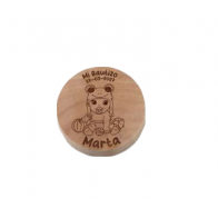 Abrebotellas de bambú Ranita para detalle bautizo personalizado