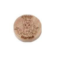 Abrebotellas de madera Conejito para detalle bautizo personalizado