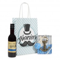 Abridor marinero con imán con botella de vino en bolsa de regalo