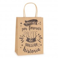 Bolsa de kraft con frases agradecimiento grande