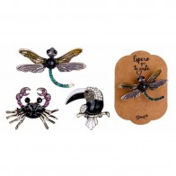 Broche animales con pedrería para detalle bautizo