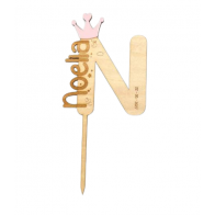 Cake Topper con corona rosa personalizado