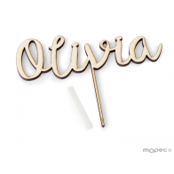 Cake topper personalizado con nombre para bautizo