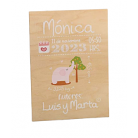 Cartel de bienvenida Elefante Rosa personalizado