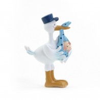 Detalle Bautizo Cigüeña con bebe azul