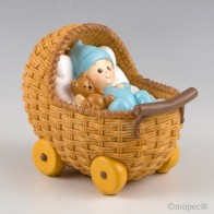 Figura Pastel Hucha Cochecito Azul