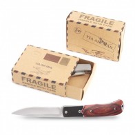 Caja postal navaja madera para recuerdo bautizo