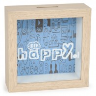Hucha de madera “Happy” para Detalle de Bautizo