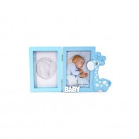 Detalle bautizo Marco azul para huella de bebé