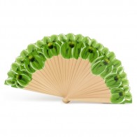 Detalle de bautizo para mujer Abanico flores artesanales