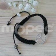 Pulsera trenzada paz detalle bautizo mujer