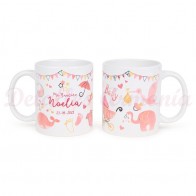Detalle de bautizo Taza rosa con caja