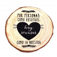 Posavasos de madera con frases para Detalle de Bautizo