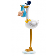 Doble figura de cigüeña para tarta de bautizo niño (Lote 2 uds)