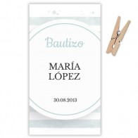 Etiqueta Bautizo Aguamarina (Lote 30 uds.)
