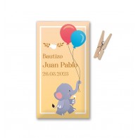 Etiqueta Bautizo Elefante (Lote 30 uds.)
