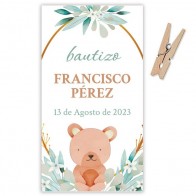 Etiqueta Bautizo Osito (Lote 30 uds.)