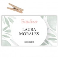 Etiqueta horizontal para Bautizo Trópico (Lote 30 uds.)