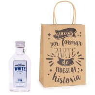 Botellita Ginebra White para Detalle Bautizo
