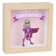 Hucha de madera “Eres la mejor” para Detalle de Bautizo Niña