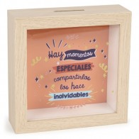 Hucha de madera con frases para Detalle de Bautizo