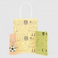 Detalle Bautizo libreta logo llavero futbol con bolsa