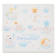 Libro de firmas para bautizo Nubes azules