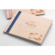 Libro de firmas para bautizo con polipiel azul