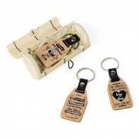 Llavero de cuero con frases estuchado