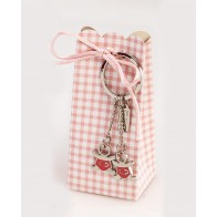 Llavero con gemelas y peladillas para Detalle de Bautizo