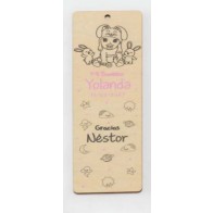 Marcapáginas personalizado para Detalle de bautizo. Modelo Conejo