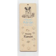 Marcapáginas personalizado para Detalle de bautizo. Modelo Oso Panda