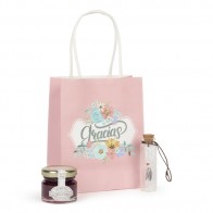 Detalle Bautizo Mermelada y pendientes Atrapasueños en bolsa Kraft