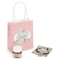 Detalle Bautizo Mini Nutella y pulsera atrapasueños en bolsa de regalo 