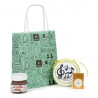 Detalle Bautizo MP3 con mini Nutella con bolsa 