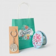 Pack espejo y llavero árbol de la vida con bolsa